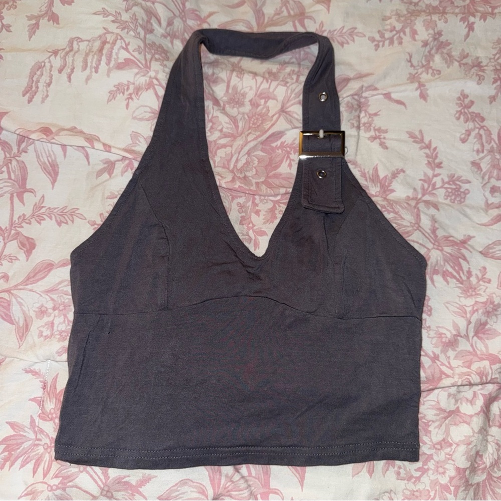 SHEIN Grey Halter crop Top